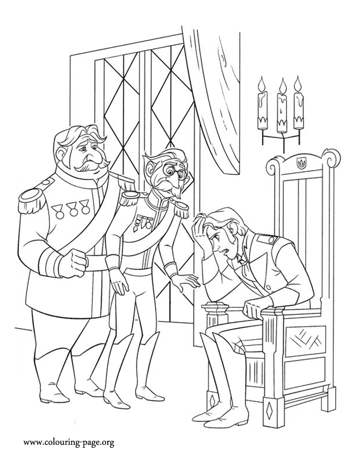 Frozen - Prince Hans and Duke of Weselton coloring page