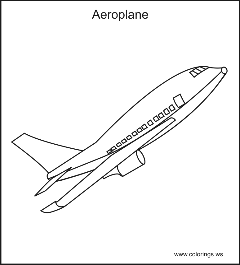 Colorings.ws :: Free Aeroplane Coloring Page