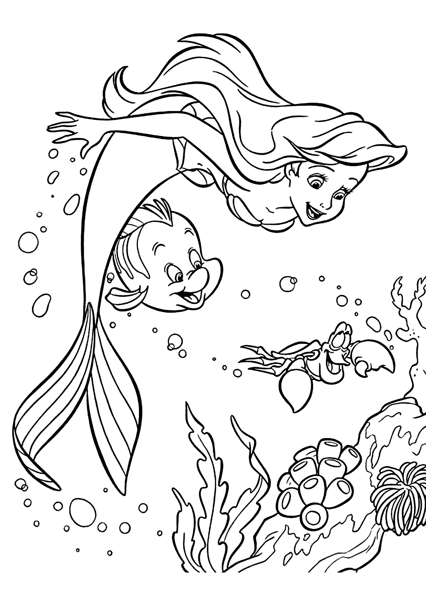 Disney Ariel Printable Coloring Pages - High Quality Coloring Pages