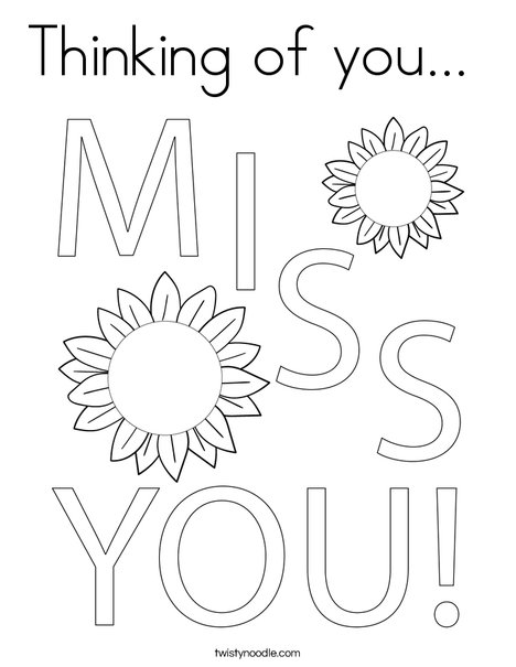 Thinking of you Coloring Page - Twisty Noodle