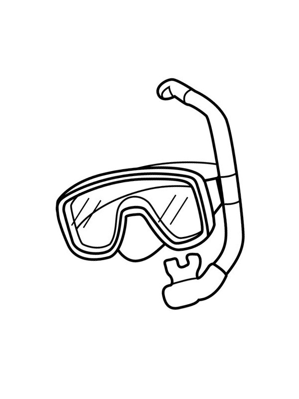 Mask and snorkel Coloring Page - Funny Coloring Pages