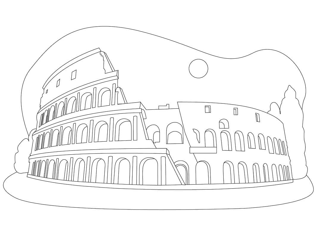 The Colosseum Coloring Page - Free Printable Coloring Pages for Kids