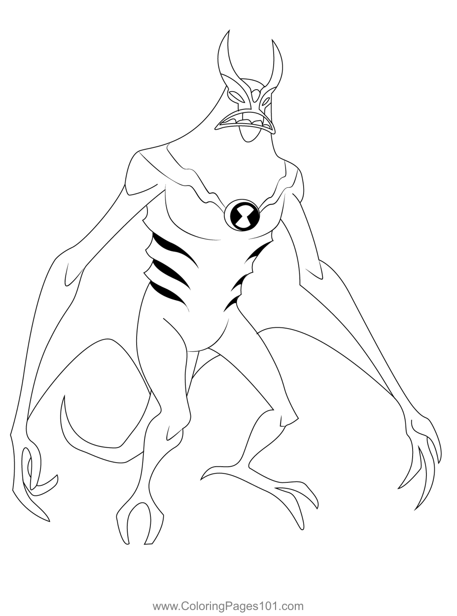 The Alien Coloring Page for Kids - Free Ben 10 Printable Coloring Pages  Online for Kids - ColoringPages101.com | Coloring Pages for Kids