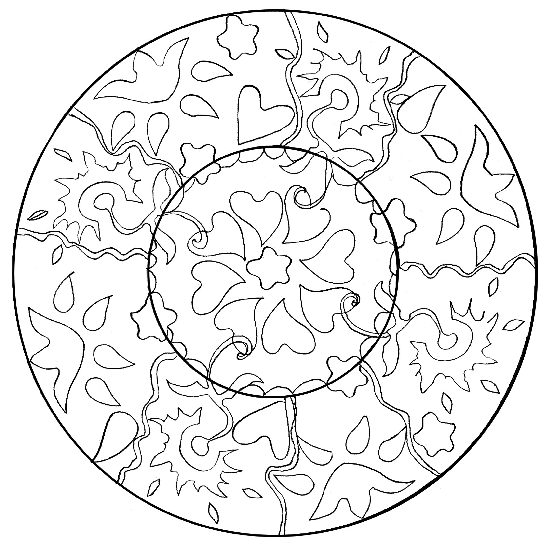 Mandala-beaux-coeurs-by-domandala-16 - Mandalas Kids Coloring Pages