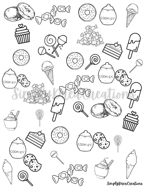 DIY Sweet Treats Coloring Page PDF Instant Download - Etsy