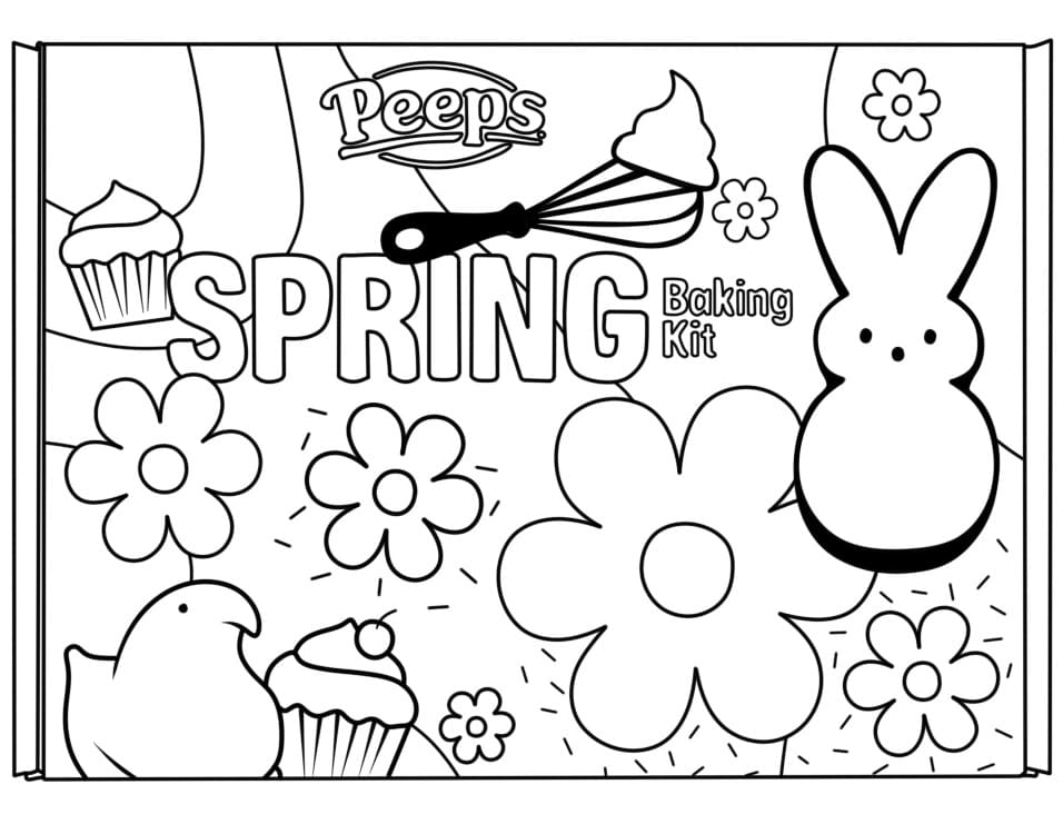Marshmallow Peeps 10 Coloring Page - Free Printable Coloring Pages for Kids
