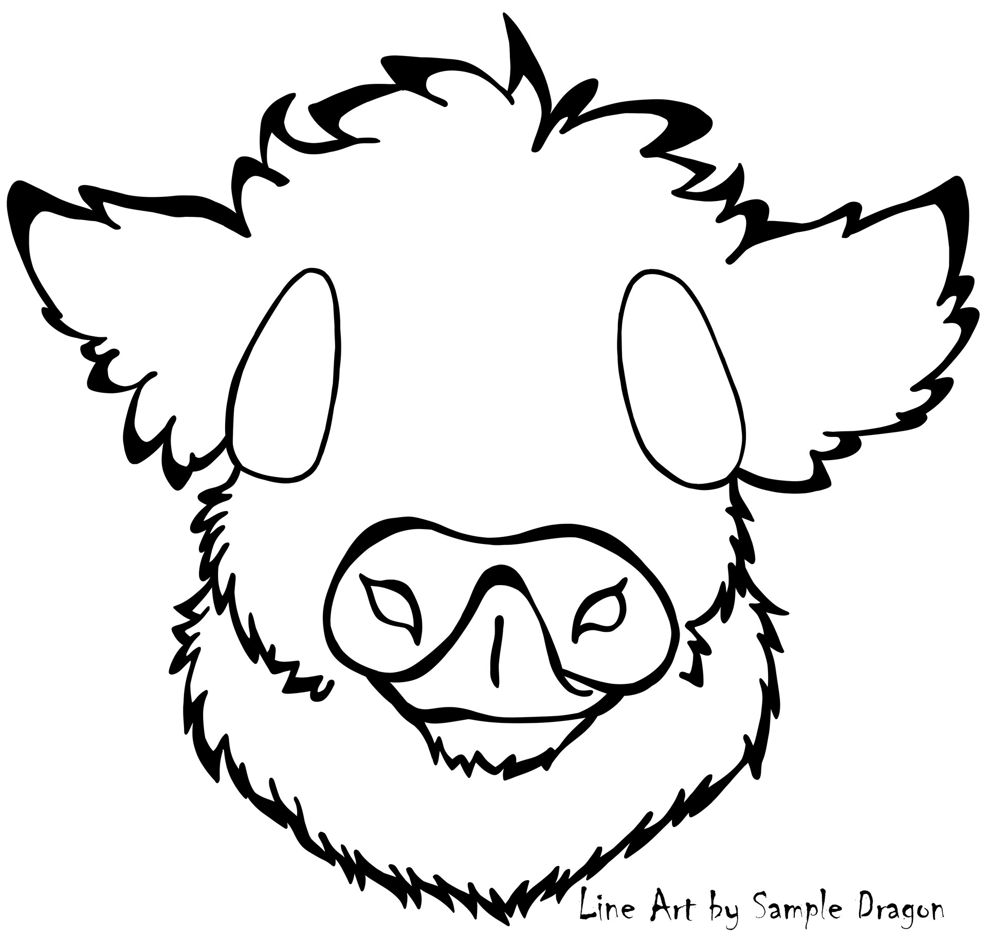 ArtStation - Highland Cow Head Coloring Page Free2Use