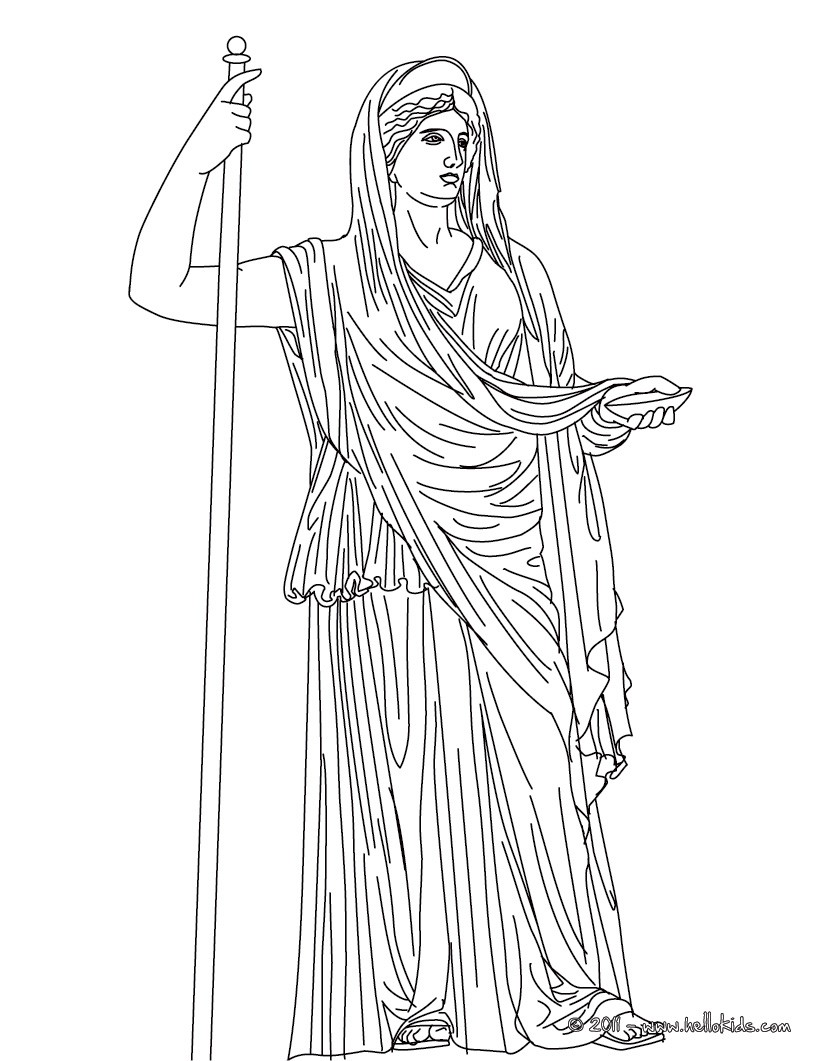 Hera the greek matron goddess coloring pages - Hellokids.com