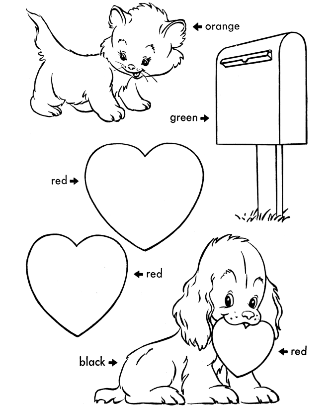 Free coloring valentine cards - Free Design Ideas