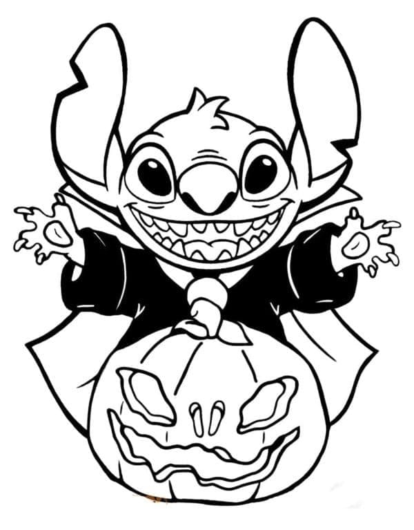 Stitch Disney Halloween coloring page - Download, Print or Color Online for  Free