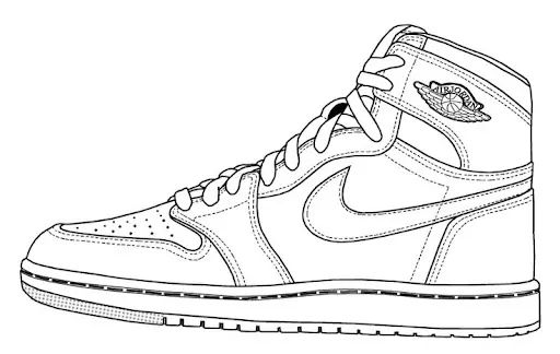 Jordan Coloring Pages Pdf Free Printable - Coloringfolder.com | Sneakers  drawing, Sneakers sketch, Shoe template