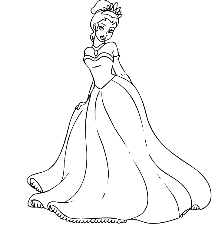 Princess Tiana Will Meet The Prince Coloring Pages - Princess 