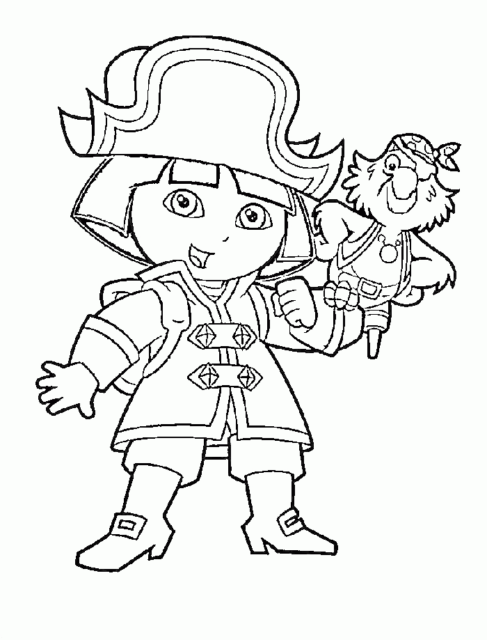 Dora Being Pirate Coloring Pages: Dora Being Pirate Coloring Pages