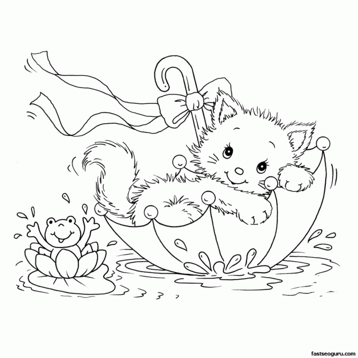 Cat Coloring Pages Kids