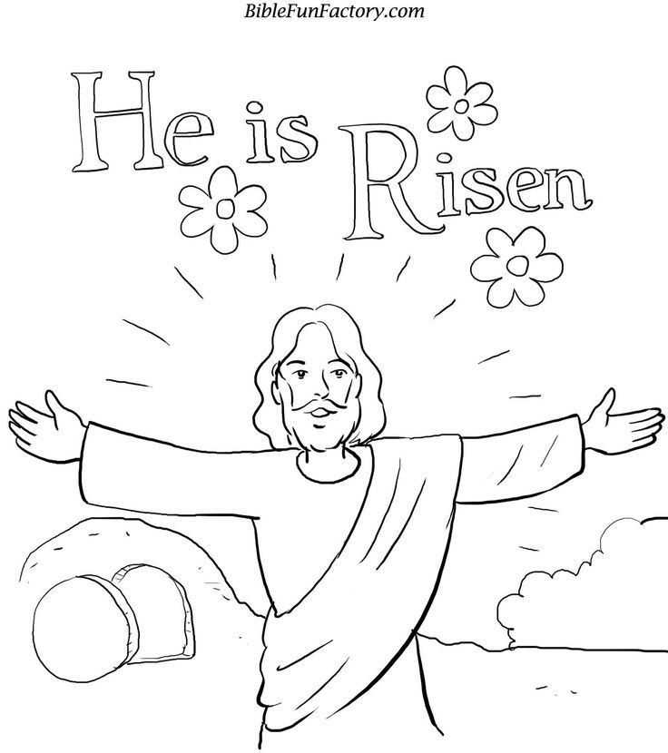 He is Risen coloring page | Easter