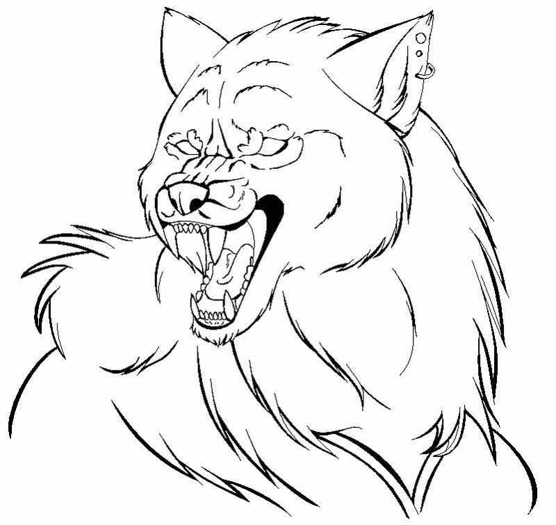 Werewolf lineart by Lintufriikki