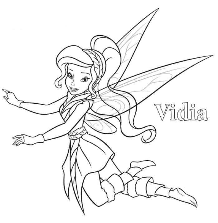 Print Vidia Tinkerbell Coloring Page or Download Vidia Tinkerbell 