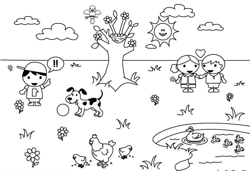 Print Spring Weather Coloring Pages or Download Spring Weather 