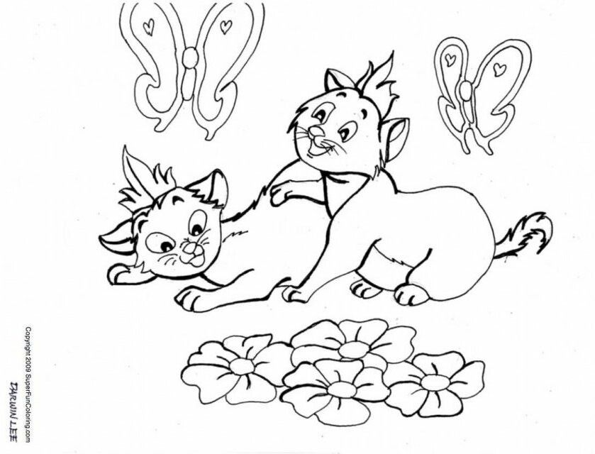 Cute Cat Coloring Page Cute Kittens Coloring Pages Printable 