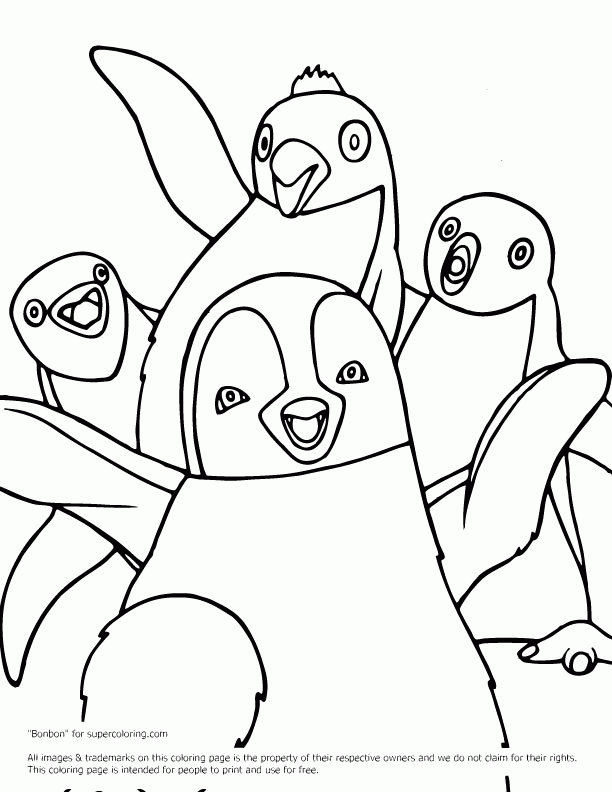 Happy Feet Erik and Friends Coloring Online | Super Coloring
