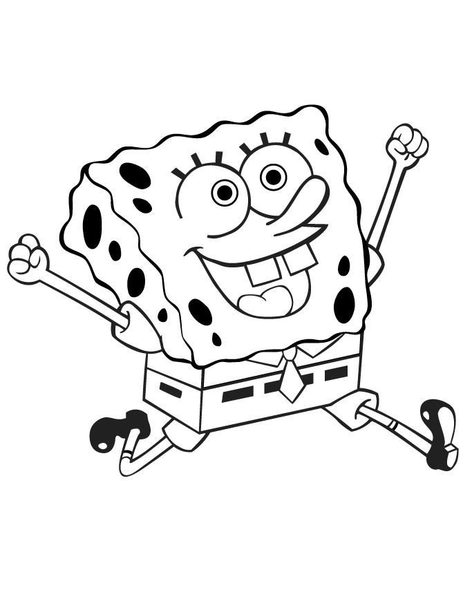 Sponge-Bob-Jumping-Coloring- 