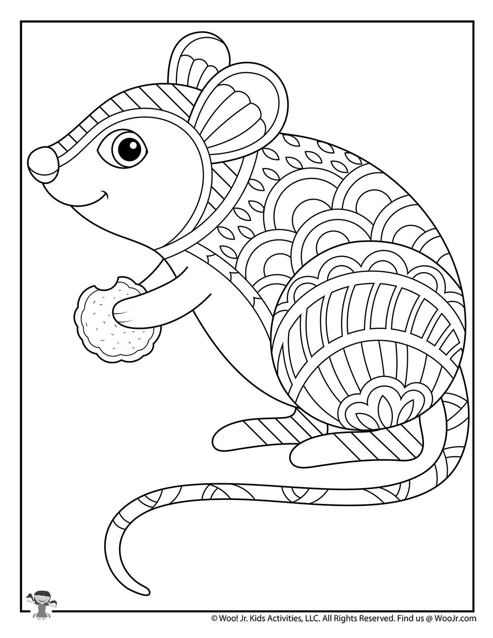 Cute Mouse Adult Coloring Page to Print | Woo! Jr. Kids Activities :  Children's Publishing