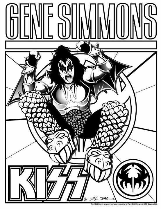 Gene coloring page! | Kiss band, Kiss artwork, Gene simmons kiss