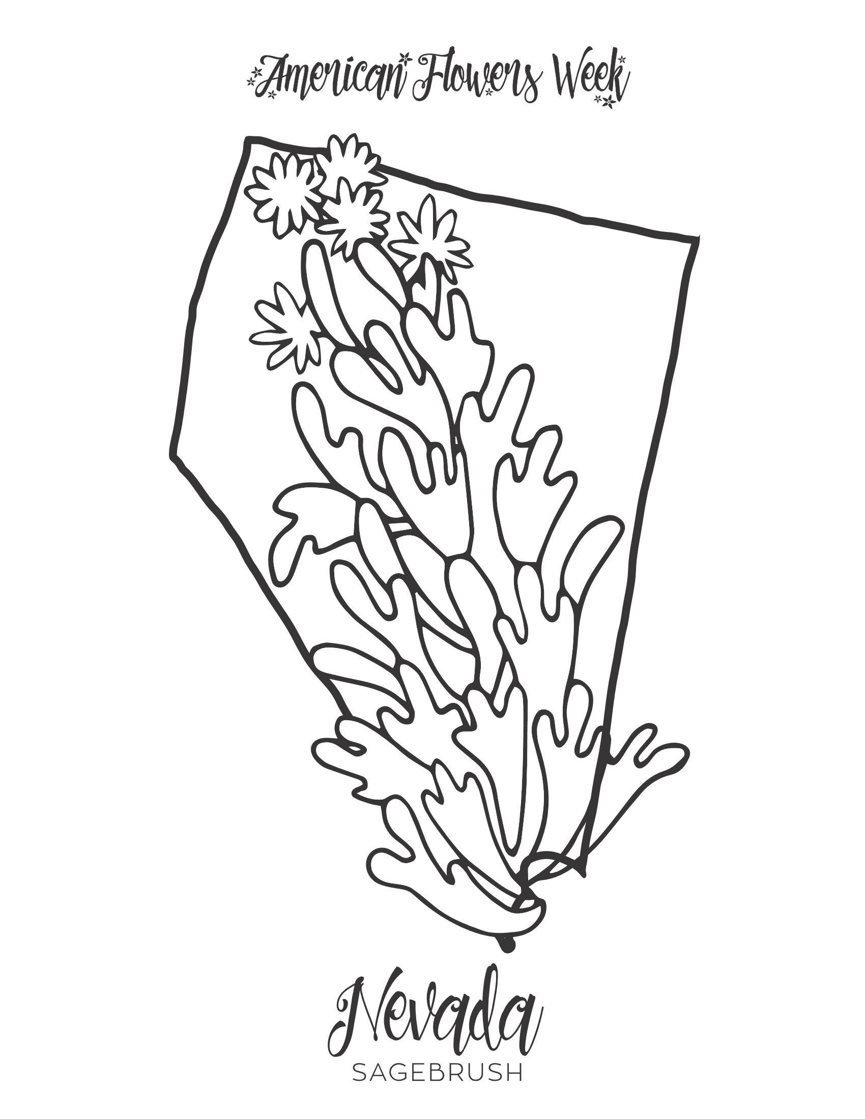 50 State Flowers — Free Coloring Pages – american flowers week