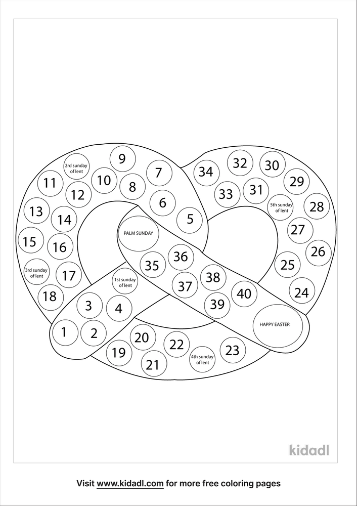 Pretzel Sunday School Lesson Coloring Page | Free Fun Coloring Page | Kidadl