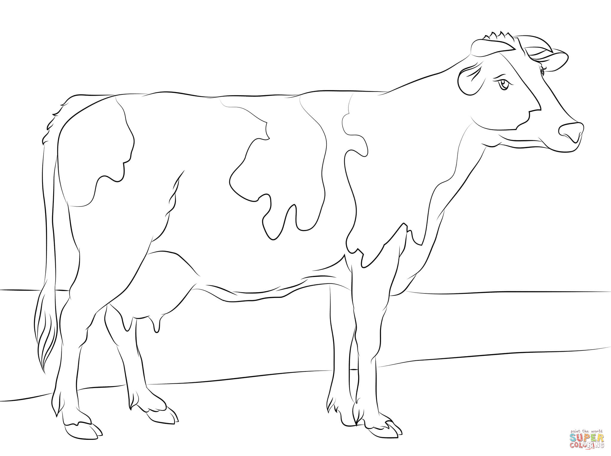 Holstein Cow coloring page | Free Printable Coloring Pages