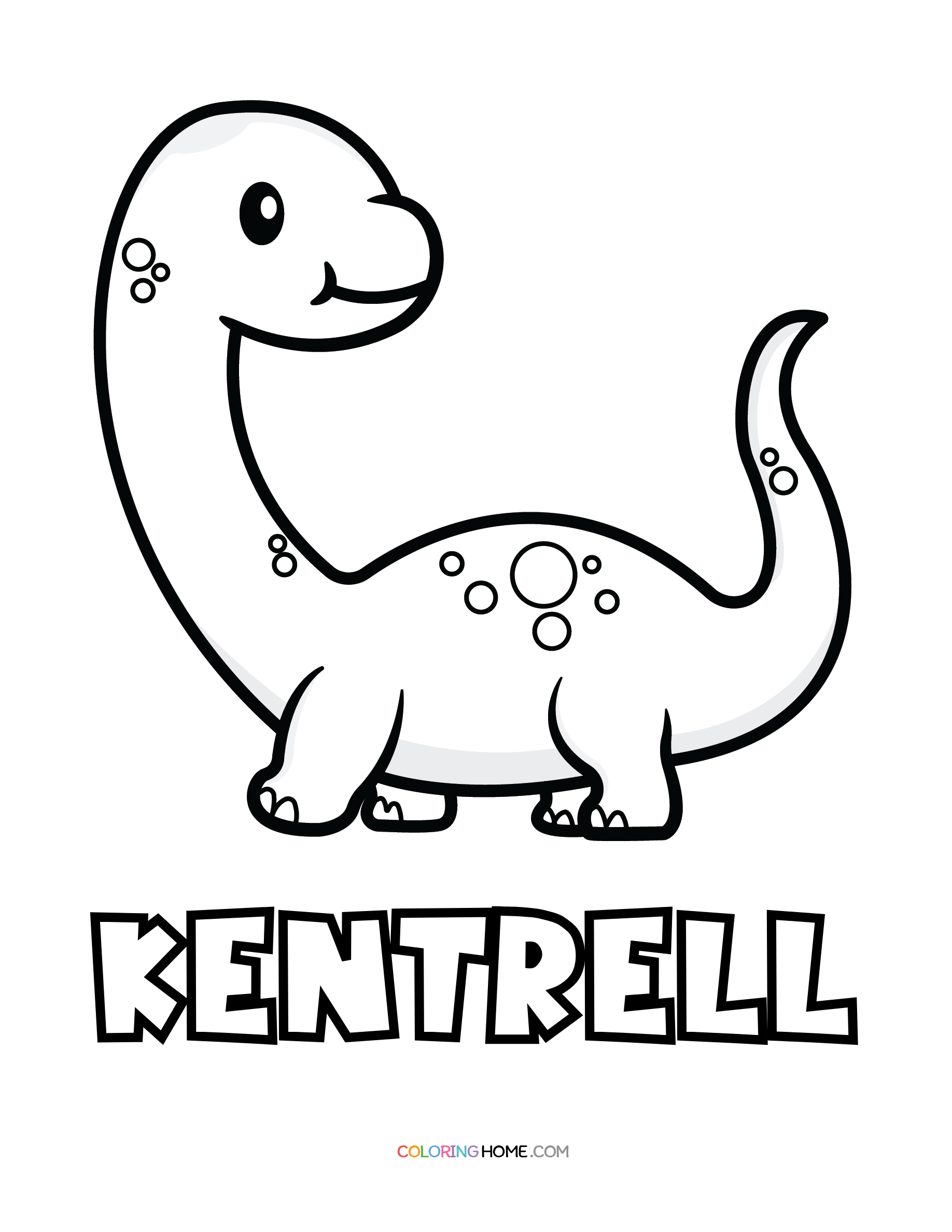 Kentrell dinosaur coloring page