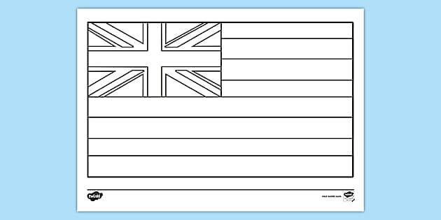 Hawaii Flag Colouring Page (teacher made) - Twinkl