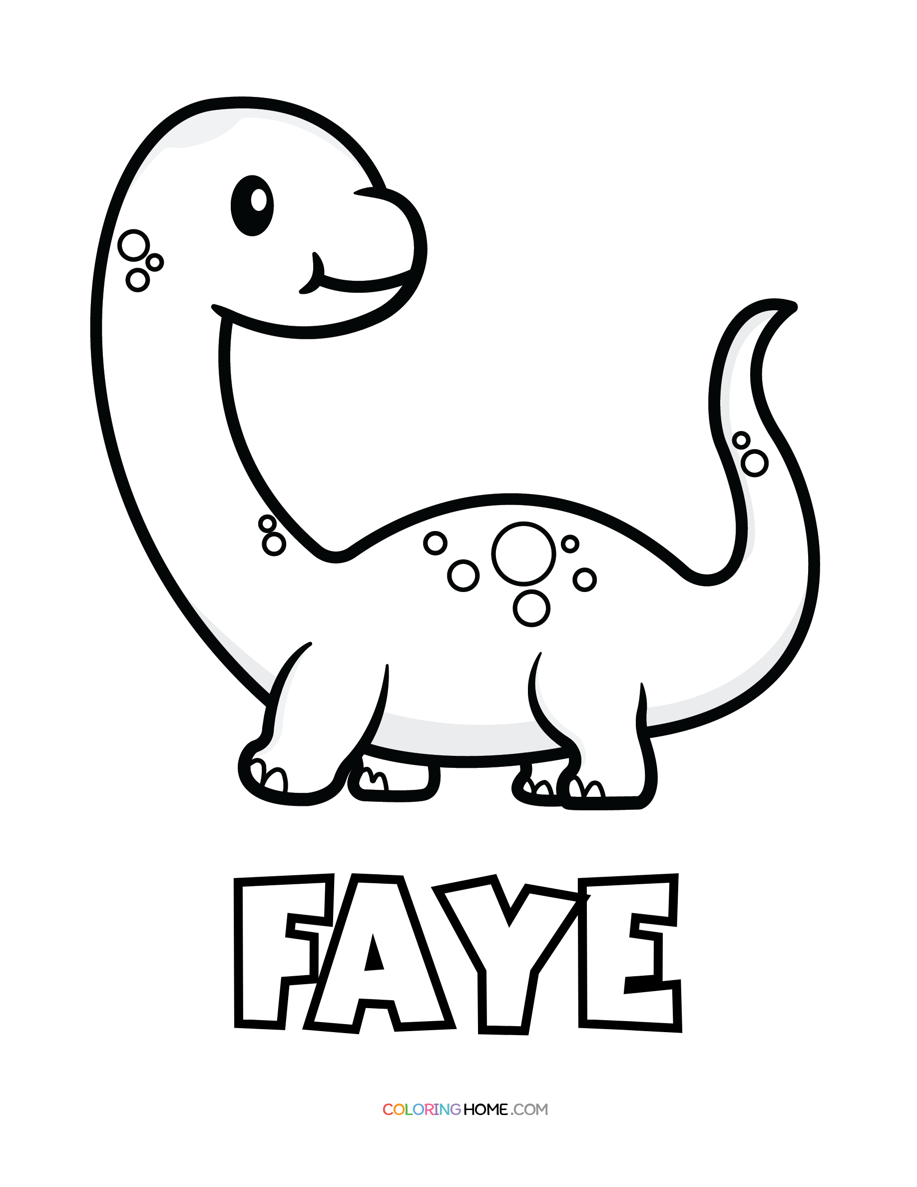 Faye dinosaur coloring page