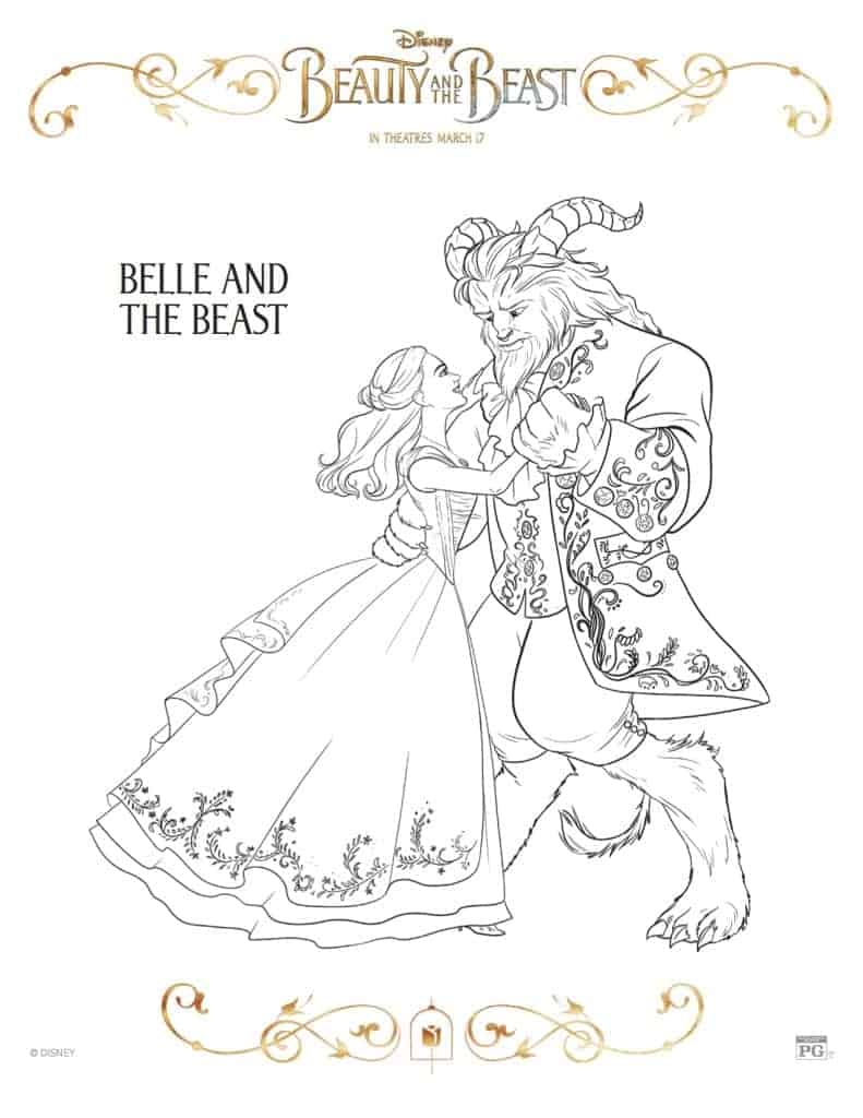 Free Printable Beauty and the Beast Coloring Pages - Lola Lambchops