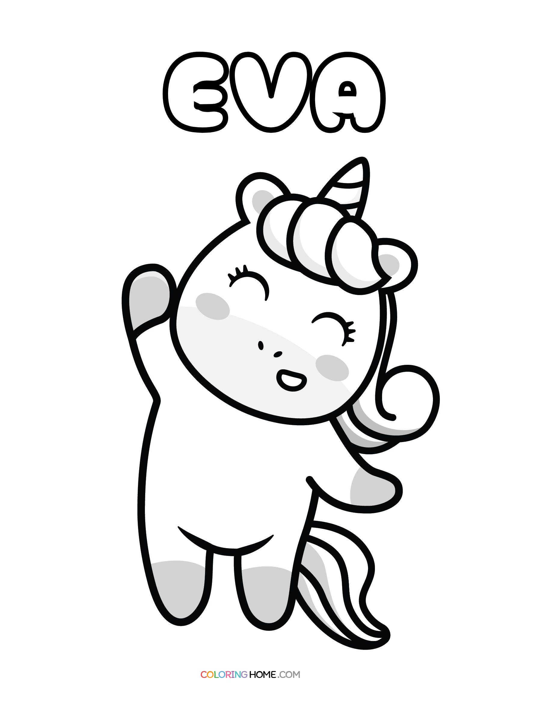 Eva unicorn coloring page