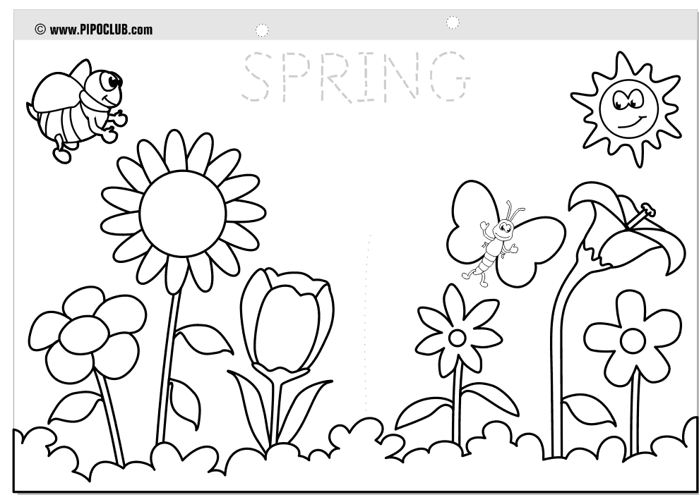 Spring coloring pages to download and print for free