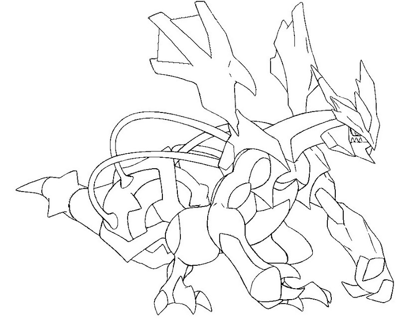 Coloring page Pokémon Alternate Forms : Pokémon alternate form 646 Kyurem  black 1