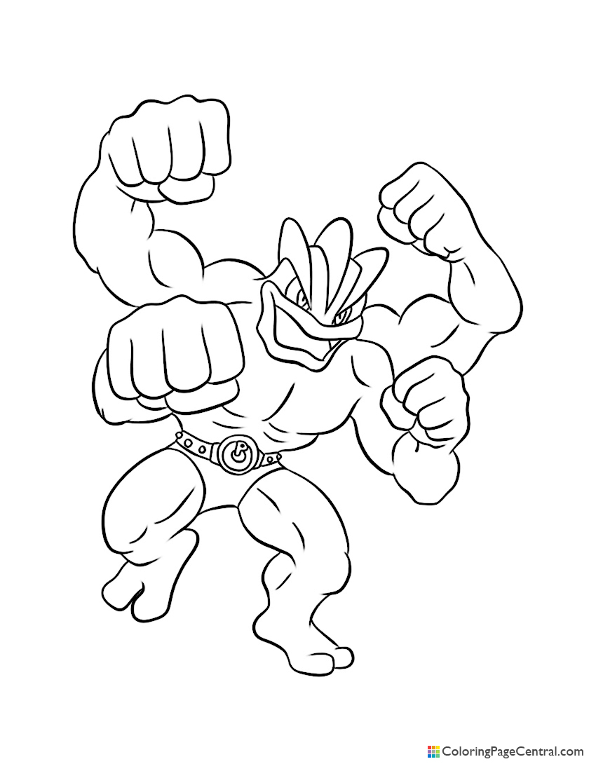 Pokemon - Machamp Coloring Page | Coloring Page Central