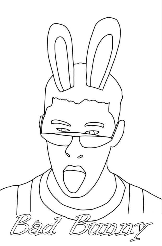 Bad Bunny 1 Coloring Page - Free Printable Coloring Pages for Kids