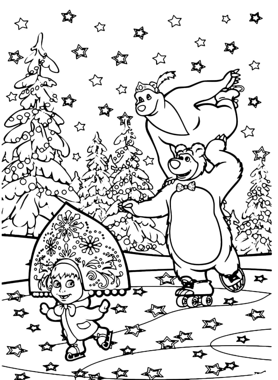 Masha And The Bear Coloring Pages - Free Printable Coloring Pages for Kids