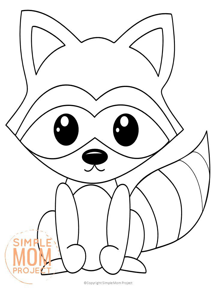 Free Printable Forest Raccoon Coloring Page - Simple Mom Project