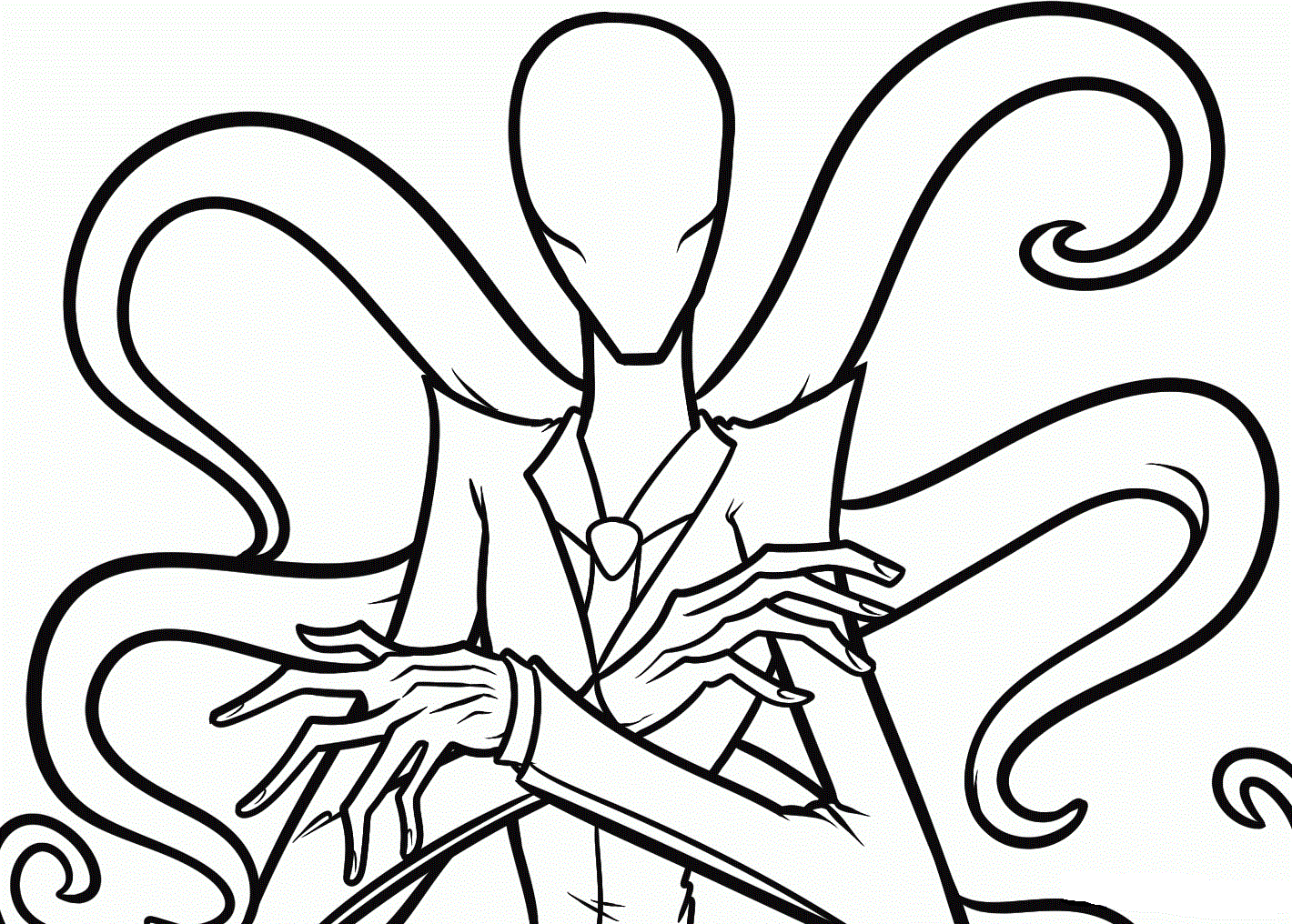 Evil Creepy Slender Man Coloring Page - Free Printable Coloring Pages for  Kids