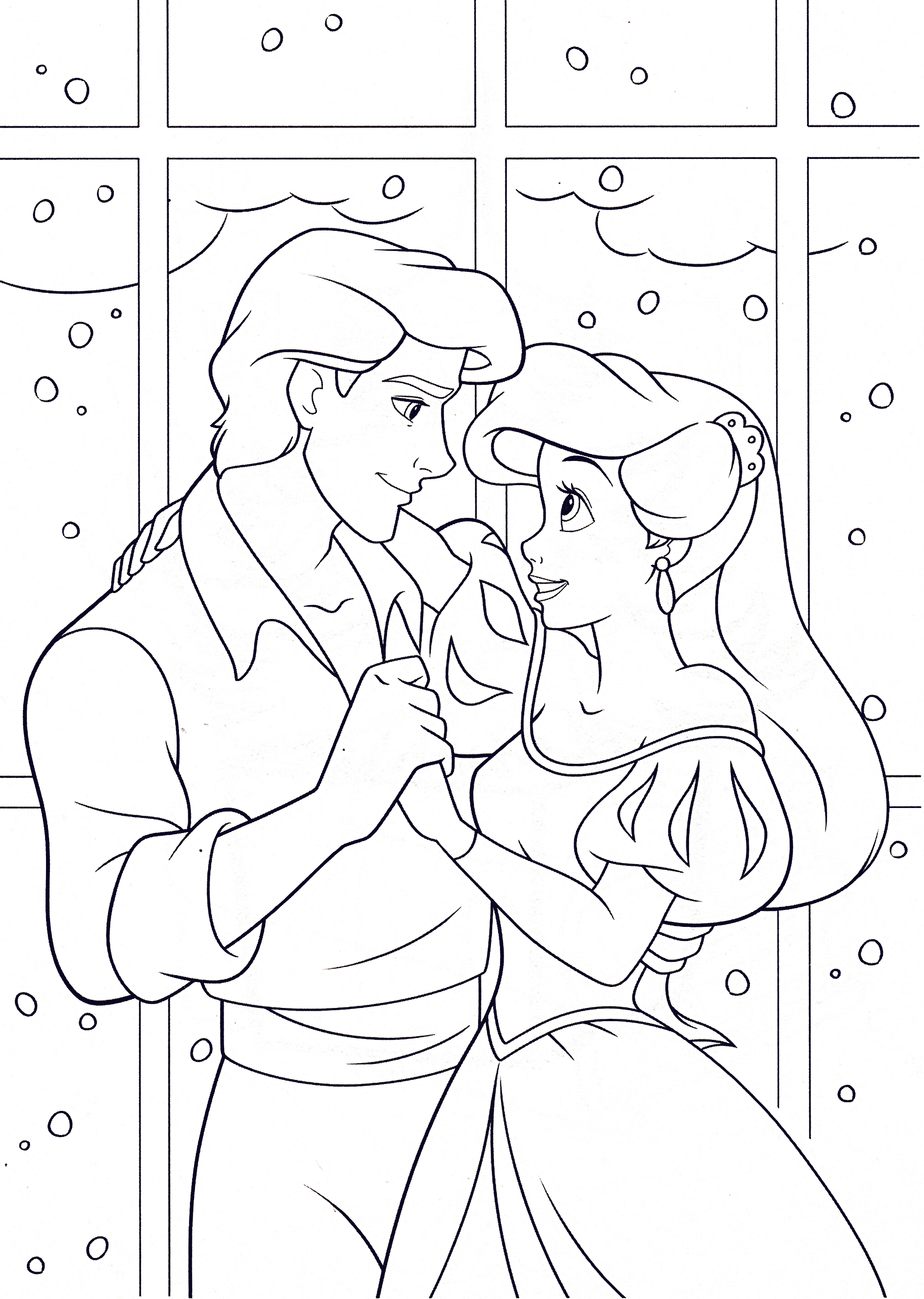 Little Mermaid And Prince Eric Coloring Pages - High Quality ...