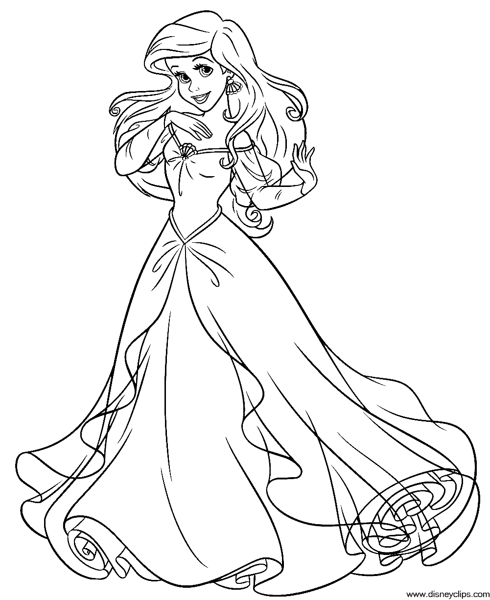 Coloring Pages Mermaid Ariel - High Quality Coloring Pages