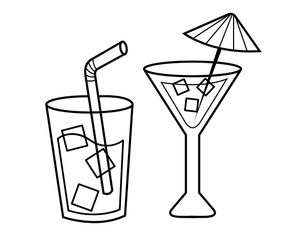 Printable Summer Drinks Coloring Page