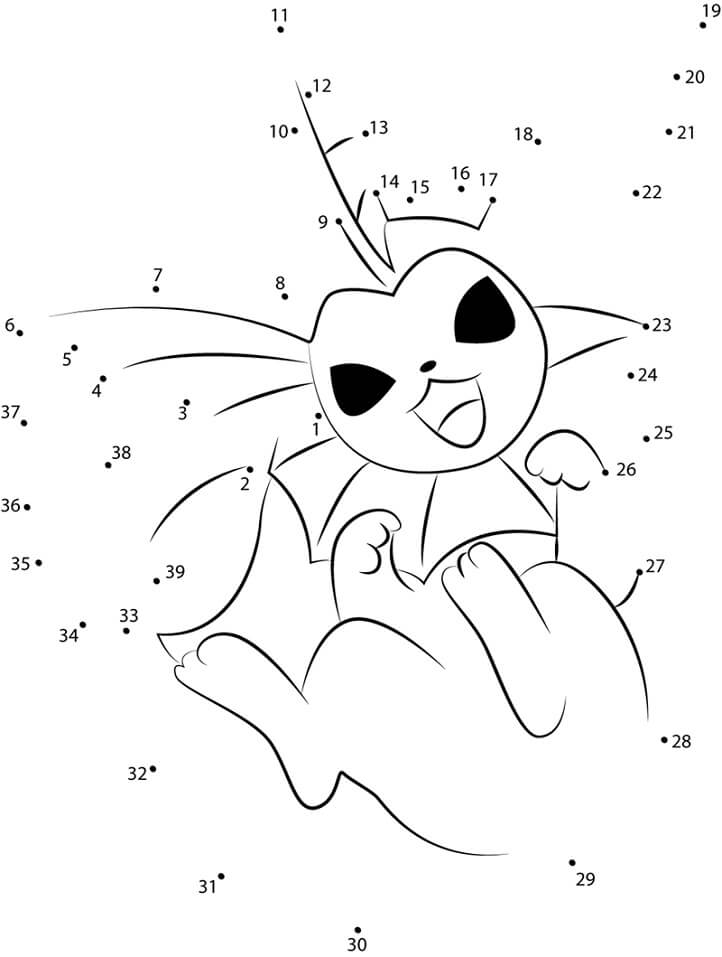 Vaporeon Pokemon Dot to Dot Coloring Page - Free Printable Coloring Pages  for Kids