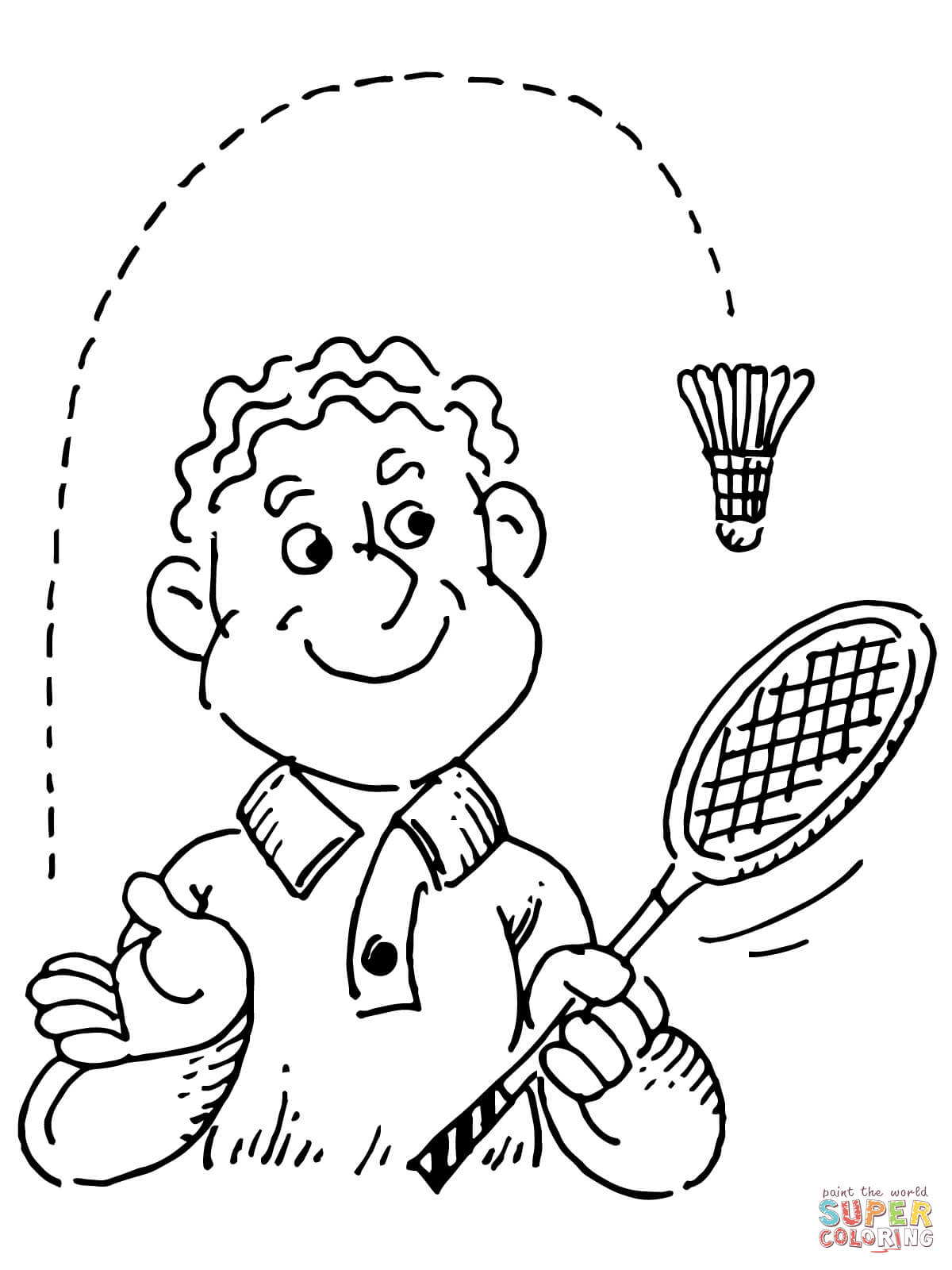 Badminton Player coloring page | Free Printable Coloring Pages