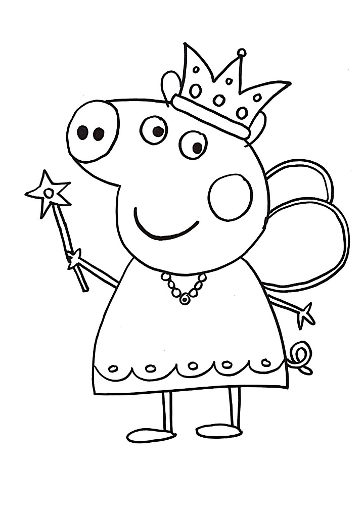 Princess Peppa Pig Coloring Page - Free Printable Coloring Pages for Kids