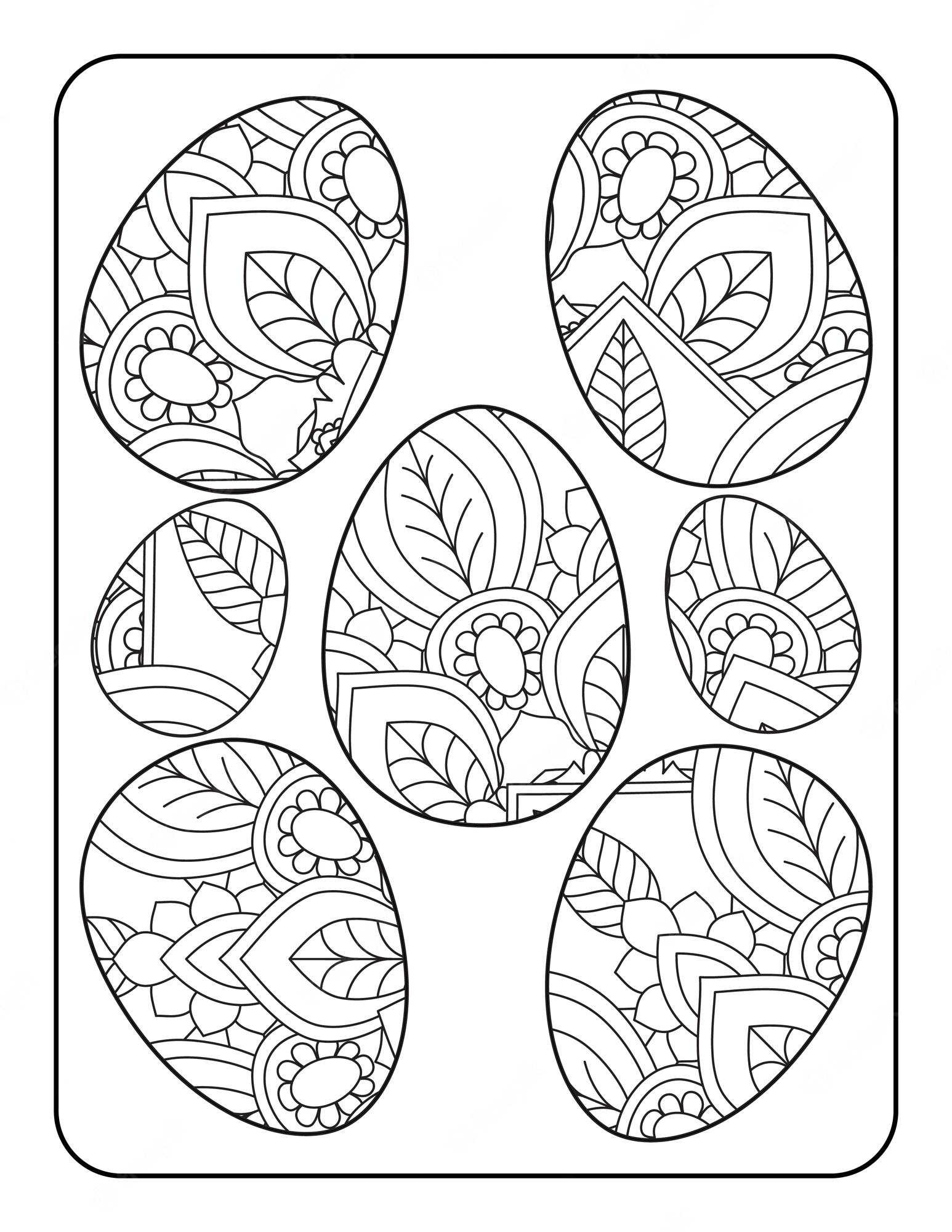 Premium Vector | Easter egg coloring page easter bunny coloring page easter  coloring page for adults and kids