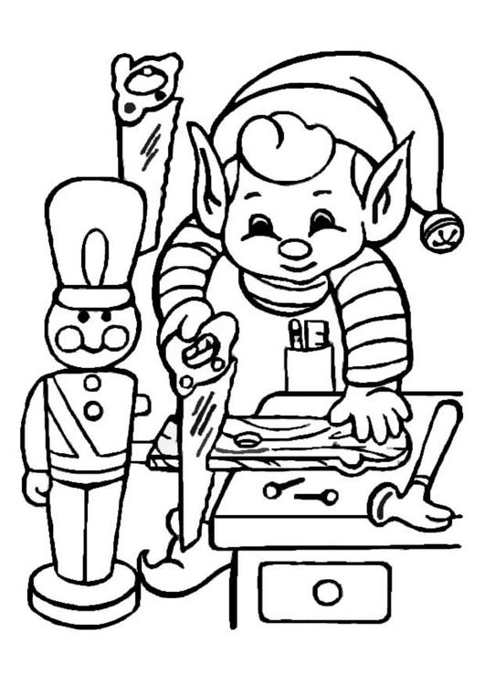 Coloring Page Elf working - free printable coloring pages - Img 8652